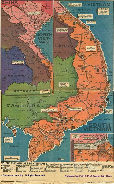 Download fully editable maps of vietnam. Vietnam Map February 1968: Our Acadian, French-Canadian ...
