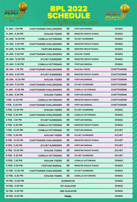 Bpl T20 Match Schedule Player List And Tv Info 2024