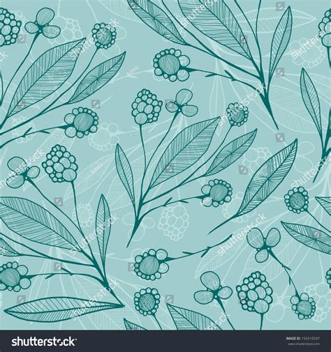 Pattern flower floral background mandala flowers design decorative decoration texture. Seamless Vector Pattern Flowers Leaves Teal Stock Vector ...