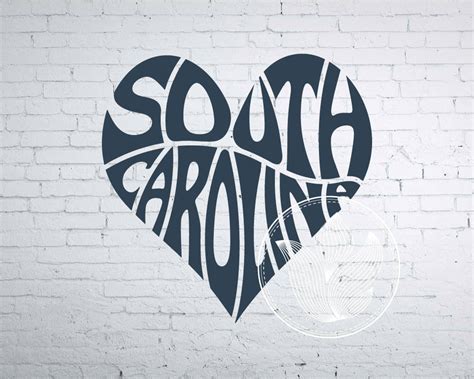 South Carolina Word Art Caroline Du Sud Svg Dxf Eps Png  Etsy