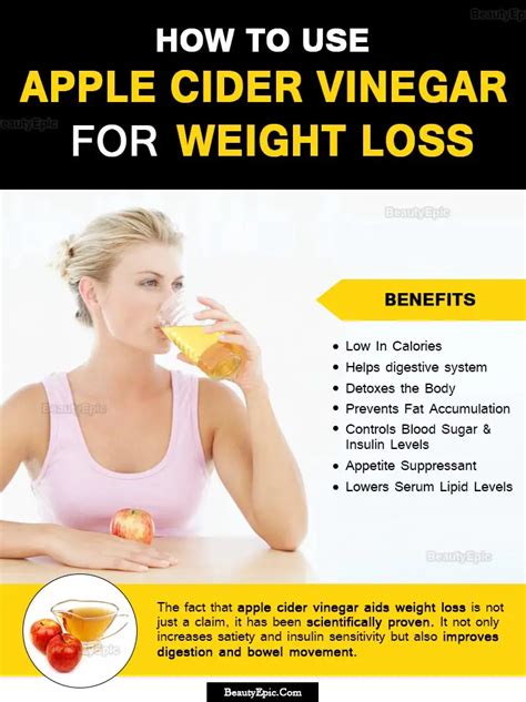 Apple Cider Vinegar For Weight Loss And Reduce Belly Fat
