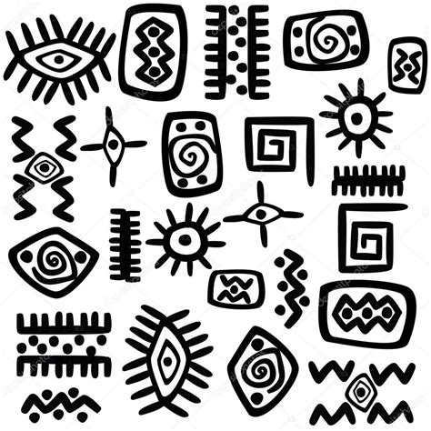 Background With African Motifs Over White Background — Stock Photo