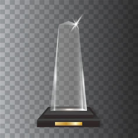 Premium Vector Transparent Realistic Blank Glass Trophy Award