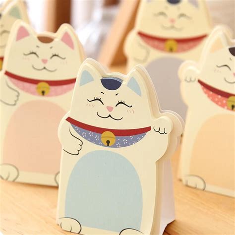2021 New Kawaii Lucky Cats Design Notepad Memo Pad Paper Sticky Note