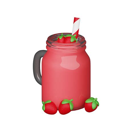 Strawberry Juice 3d Breakfast Icon 22660504 Png