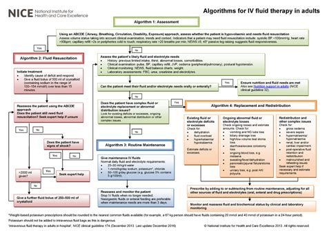 Intravenous Fluid Therapy In Adults In Hospital Algorithm Poster Set