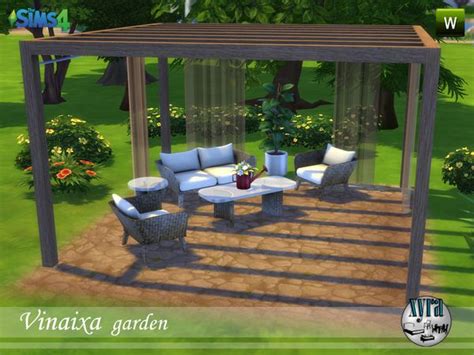 Touch device users, explore by touch or with swipe gestures. xyra33's xyra Vinaixa garden set | Sims, Sims 4