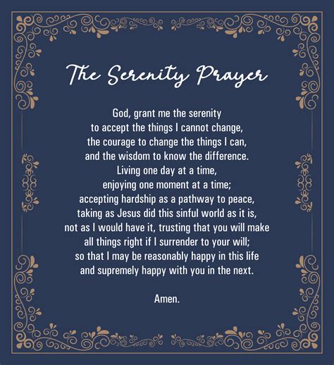The Full Serenity Prayer Printable Printable World Holiday
