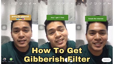how to get the guess the gibberish filter on instagram tiktok youtube
