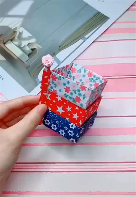 Paper Storage Box Video In 2020 Paper Crafts Diy Kids Paper Crafts