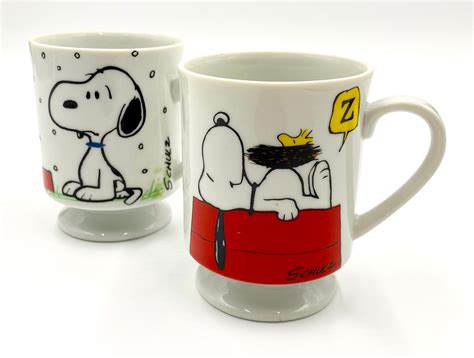 Vintage Snoopy Pedestal Coffee Mug Charles Schulz Snoopy - Etsy | Mugs