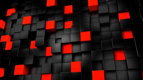 Online Crop Red And Black 3d Blocks Render Black Red Digital Art