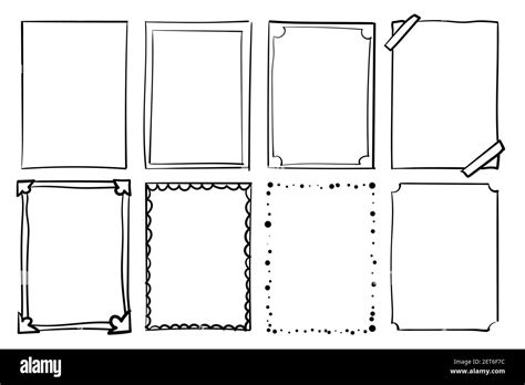 Hand Drawn Frames Handdrawn Scribble Simple Box Vector Empty Drawing