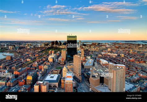 Aerial View Of Downtown Boston From Back Bay Stock Photo Alamy