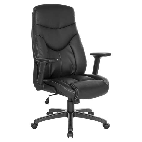 Office Star Products Work Smart Executive Black Bonded Leather High