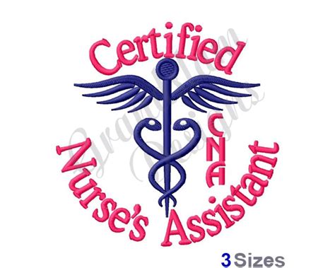 CNA Certified Nurses Assistant Machine Embroidery Design | Etsy