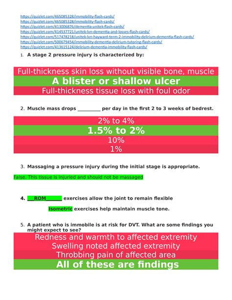 Dementia study guide-Unitek College study guide or assignment term II