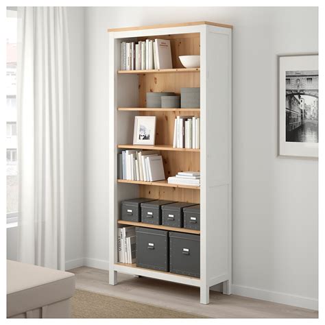 Hemnes Bookcase White Stainlight Brown Ikea Indonesia