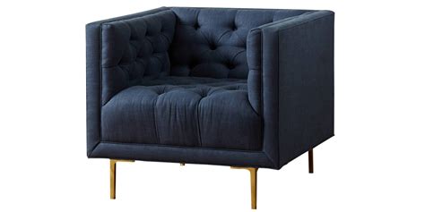 Tufted Lounge Chair In Blue Colour Dreamzz Furniture Online