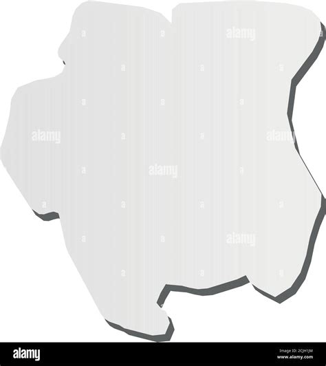Surinam Mapa De Silueta Gris En 3d De La Zona Del País Con Sombra