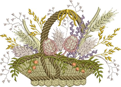 Wildflowers In Basket Embroidery Motif - 11 - Floral Illusions - by Su ...
