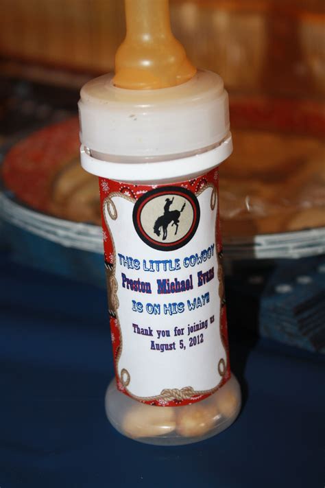 Little cowboy baby shower decoration. A friend of our made these for western theme baby shower ...