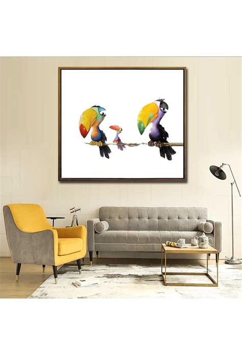 Toucan Birds Hand Painted Modern Home Decor Wall Art Oil
