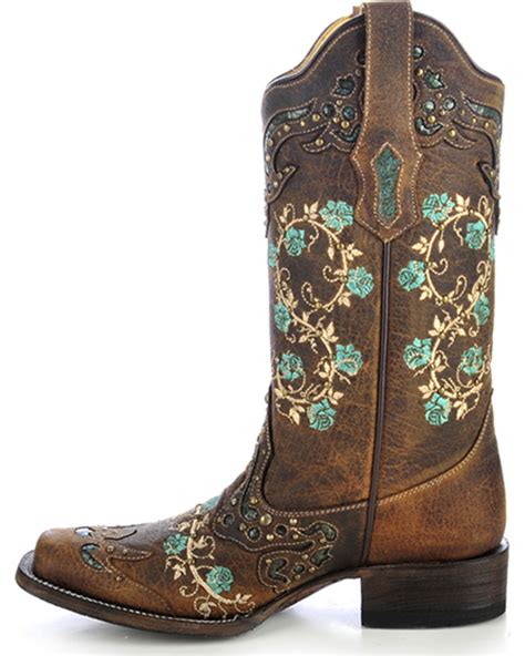 Corral Womens Embroidered Rose Western Boots Boot Barn