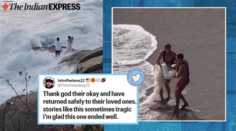 Couples Wedding Photoshoot By The Sea Ends With Lifeguards Having To
