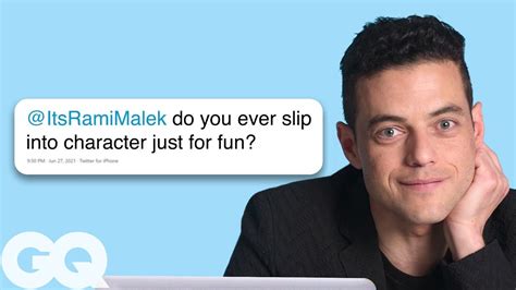 Rami Malek Replies To Fans On The Internet Actually Me Gq Youtube