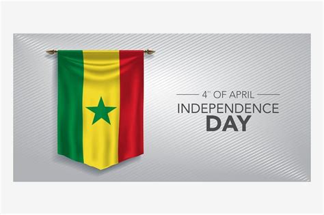 Senegal Independence Day Vector In 2022 Independence Day Greeting