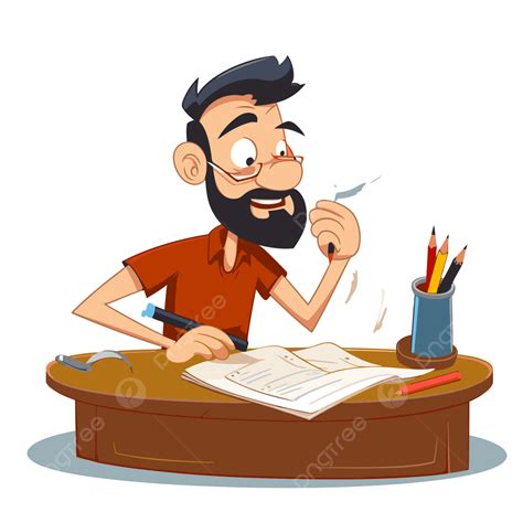 Cartoon Person Writing