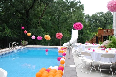 Pool Side Party Backyard Wedding Pool Pool Wedding Backyard Bridal