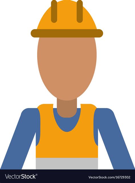 Construction Worker Contractor Avatar Icon Image Vector Image