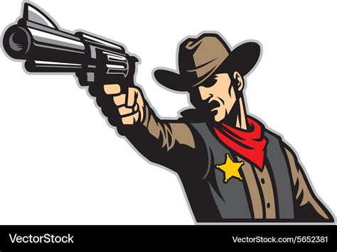 Cowboy Aiming Gun Royalty Free Vector Image Vectorstock
