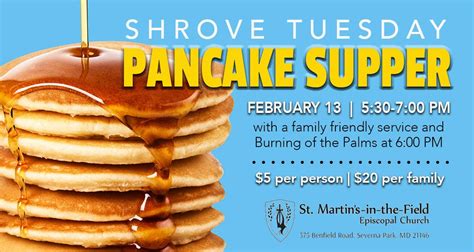 Feb 13 Shrove Tuesday Pancake Supper Severna Park Md Patch