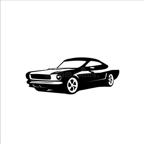 Car Vector Silhouette Mustang Fastback Stock Vector Illustration Of