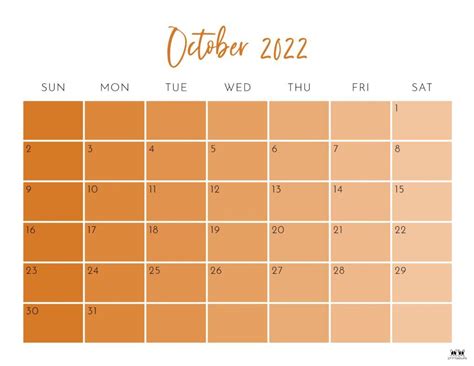 Printable October 2022 Calendar Style 24 Calendar Print Calendar