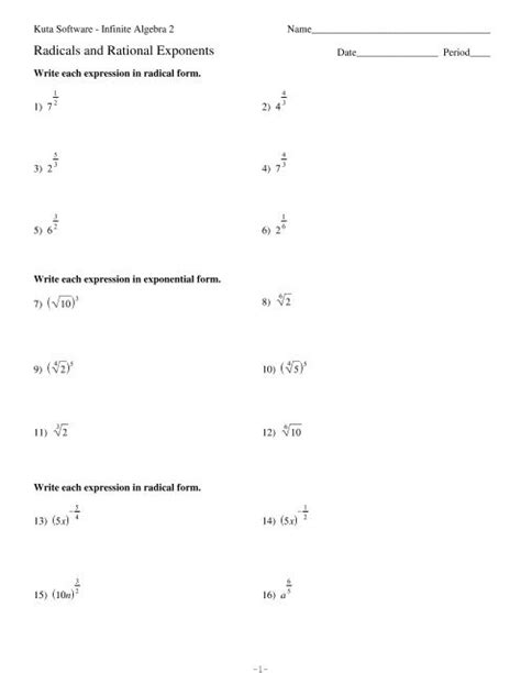 Radicals And Rational Exponents