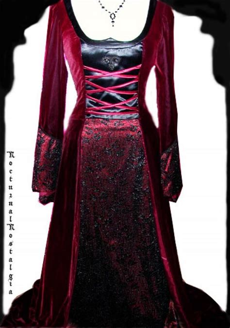 Romantic Medieval Gothic Velvet Dresscoat Vampire Dress Custom Made