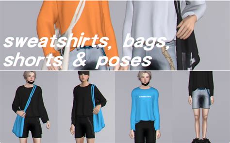 Sweatshirts Bags Shorts With Belt And Poses At Casteru Sims 4 Updates