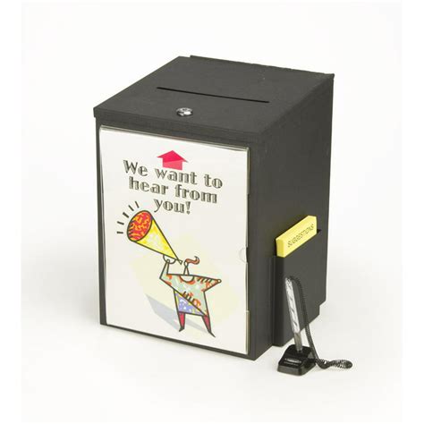 Locking Metal Suggestion Box With Hinged Lid Security Pen And 85 By