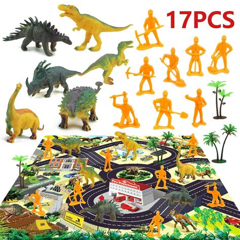 Dinosaur Play Set Kids Dinosaur Toys Set With Play Mat And Figurine For