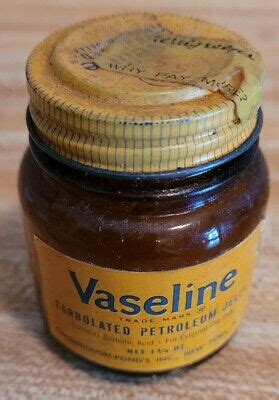 Yang kulitnya sekarang lagi kering karena cuaca mana? Antique Vintage Vaseline Carbolated Petroleum Jelly 1 3/4 ...