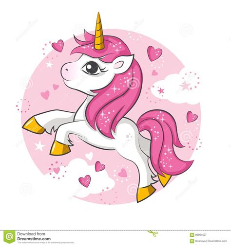 cute little unicorn stock vector illustration of design