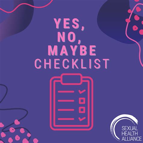 yes no maybe checklist for sexual health providers perfect for couples — sexual health alliance