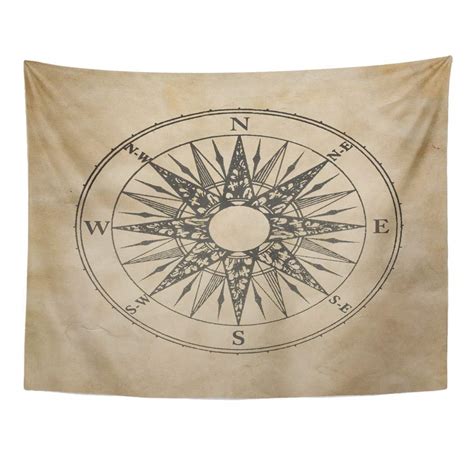 ZEALGNED Compass Wind Rose Old Map World Vintage Nautical Windrose Wall ...
