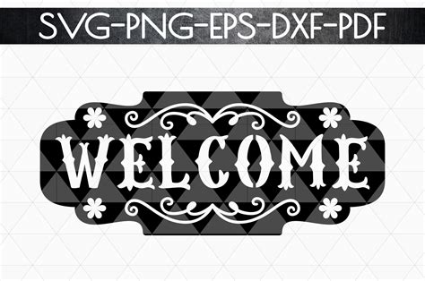 Welcome Sign Paper Cut Template Home Decor Svg Pdf Dxf