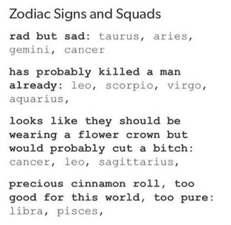 Zodiac Signs And Squads 🤙🏻 Zodiac Signs Zodiac Signs Horoscope