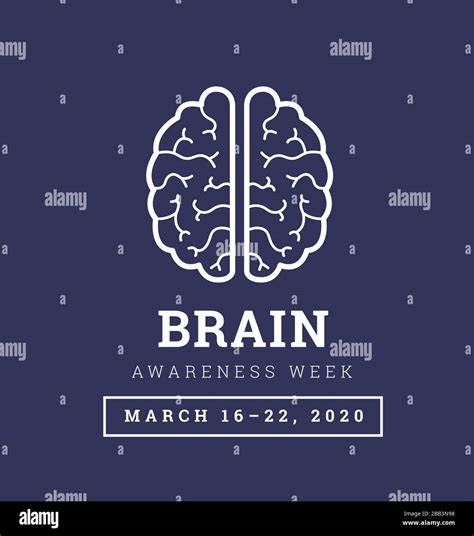 Brain Awareness Week 2020 Vector Illustration On White Background